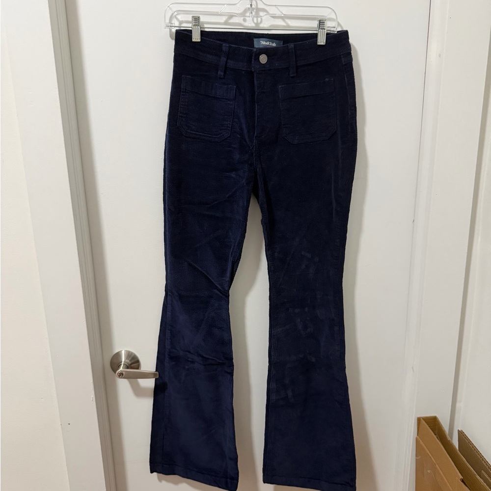 Modcloth Navy Corduroy Flare Pants